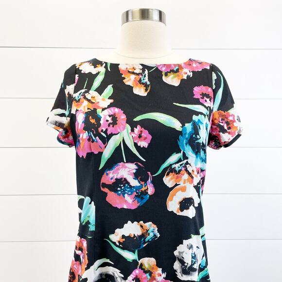 Yumi Kim Elana Mini Dress Womens Small Sheath Dark‎ Cottagecore Floral Feminine - Picture 4 of 10